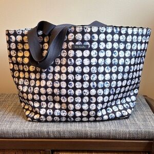Vera Bradley Dot Pattern Tote in Navy Blue and White